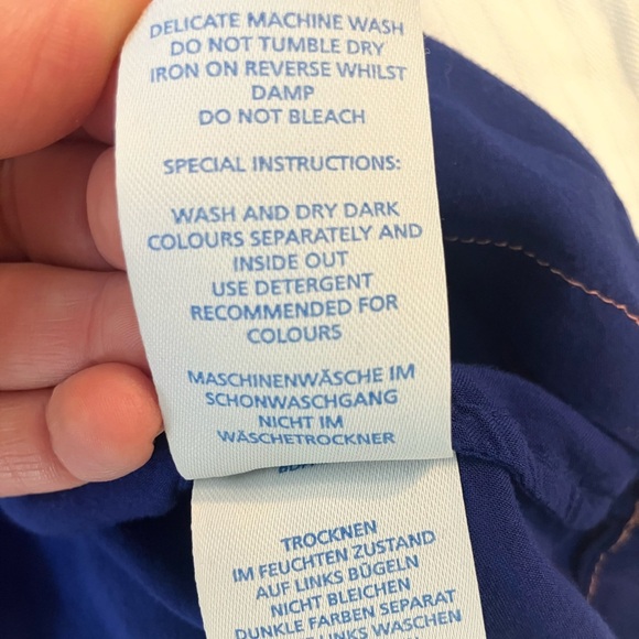 Boden Blue‎ Sheer V Neck Embroidered Tunic Top US 8 - Picture 5 of 5